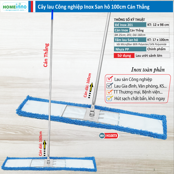 Cây Công Nghiệp Inox San Hô 100cm - Cán Thẳng