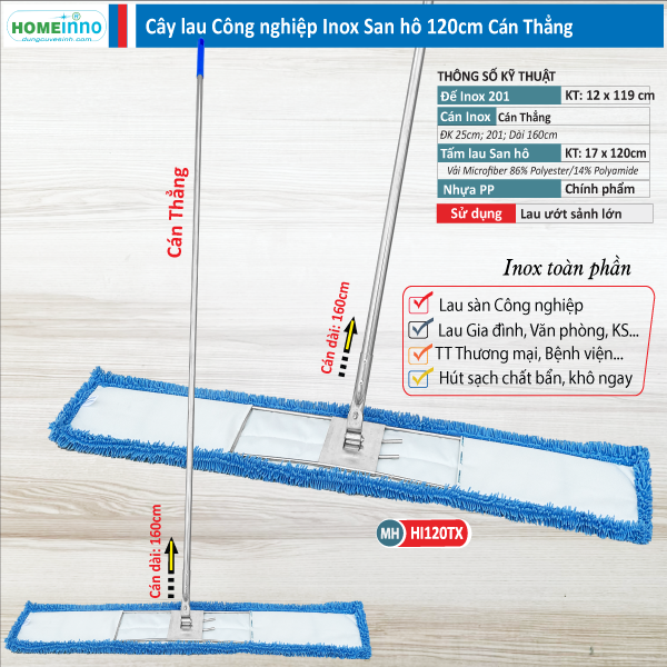 Cây Công Nghiệp Inox San Hô 120cm - Cán Thẳng