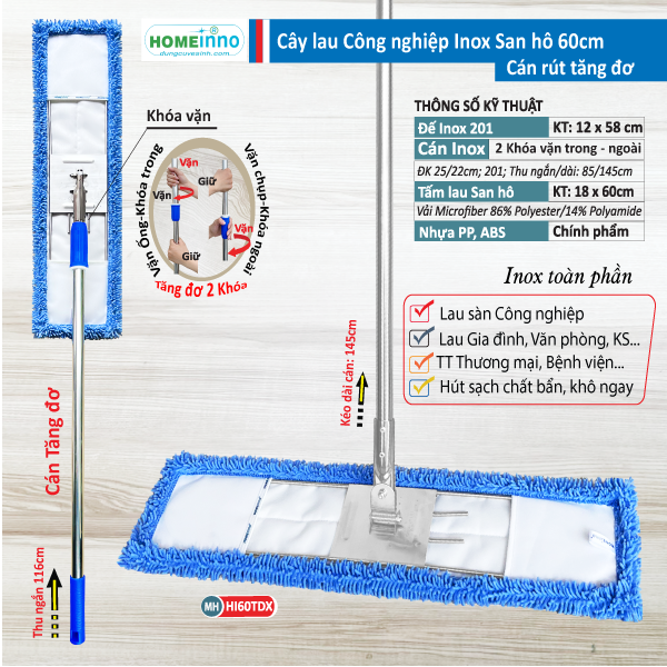 Cây CN Inox San Hô 60cm - Cán Tăng Đơ