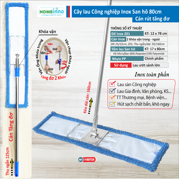 Cây CN Inox San Hô 80cm - Cán Tăng Đơ