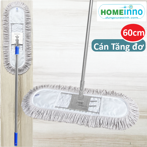 Cây Lau Bụi Cotton Inox 60cm - Cán Tăng Đơ