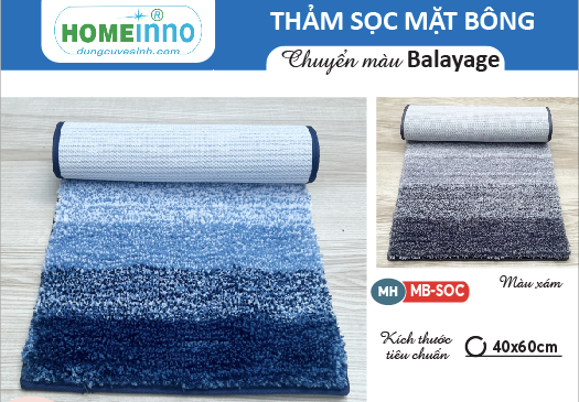 Striped Fluffy Polyester Door Mat - Balayage