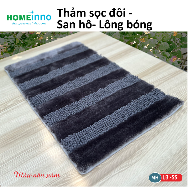 Thảm sọc đôi San Hô - Lông bóng chuyển màu Ombre