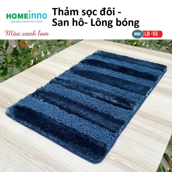 Thảm sọc đôi San Hô - Lông bóng chuyển màu Ombre