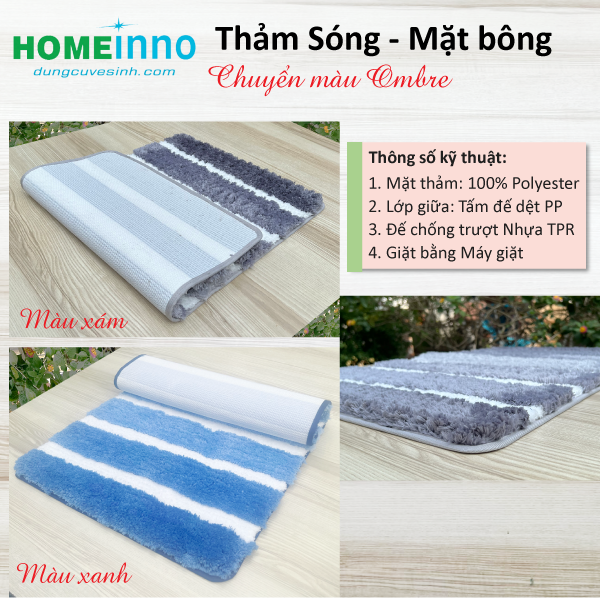 Thảm Sóng Mặt Bông - chuyển màu Ombre