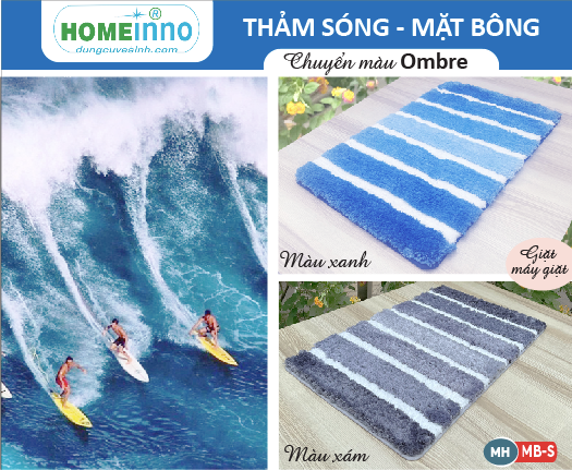 Waved Fluffy Polyester Door Mat - Ombre