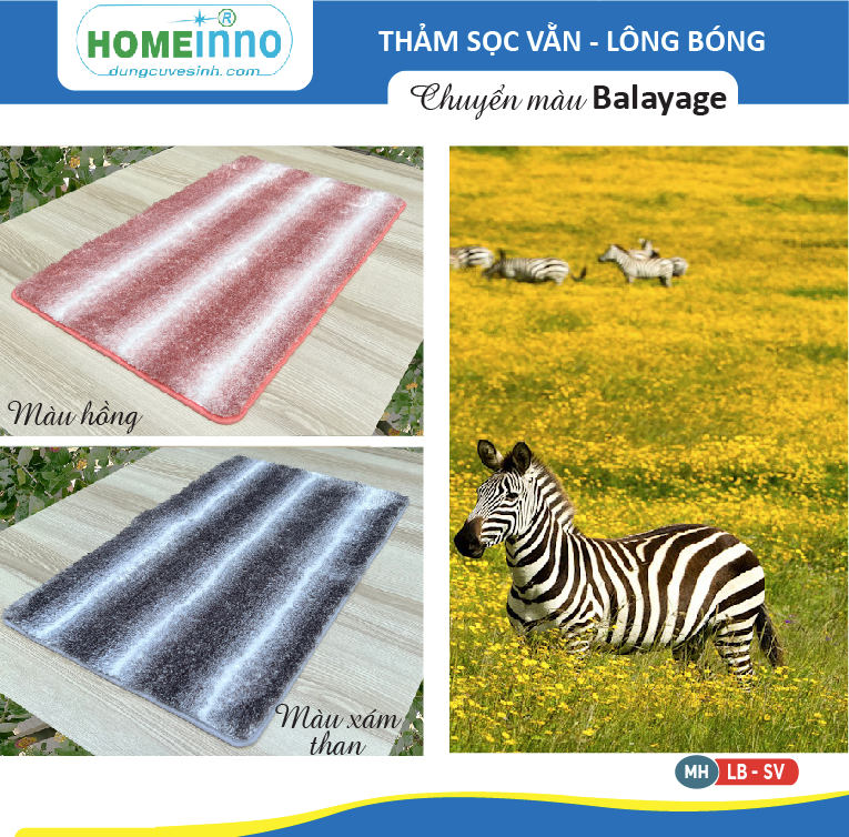 Thảm Sọc Vằn Lông Bóng - Balayage