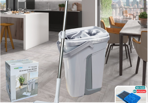 Bộ Lau Nhà Tự Giặt HOMEINNO Màu Xám