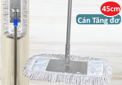 Cây Lau Bụi Cotton Inox 45cm - Cán Tăng Đơ