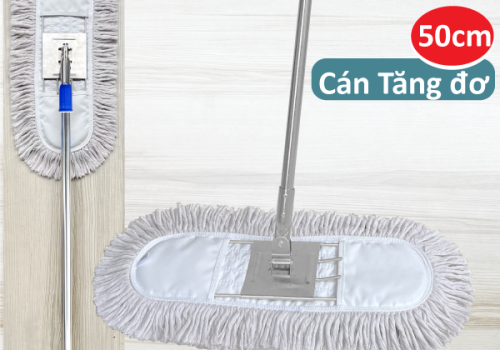 Cây Lau Bụi Cotton Inox 50cm - Cán Tăng Đơ