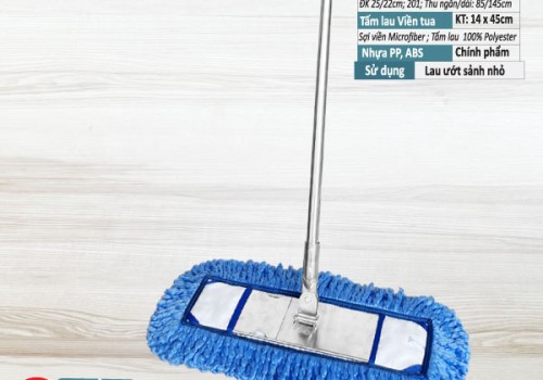 Cây lau Inox Viền tua 45cm - Cán Thẳng