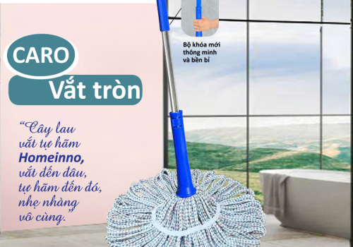 Cây Lau Vắt Tự Hãm tròn Polyester Caro
