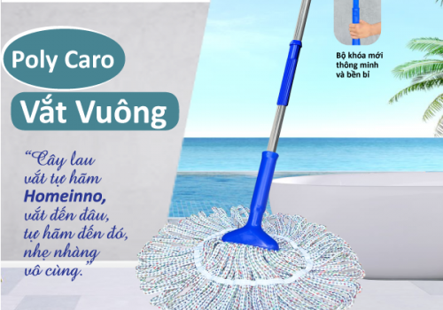 Cây Lau Vắt Tự Hãm Vuông Caro Nùi Polyster