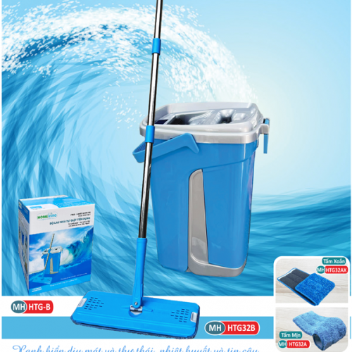 Bộ Lau Nhà Tự Giặt Màu Biển