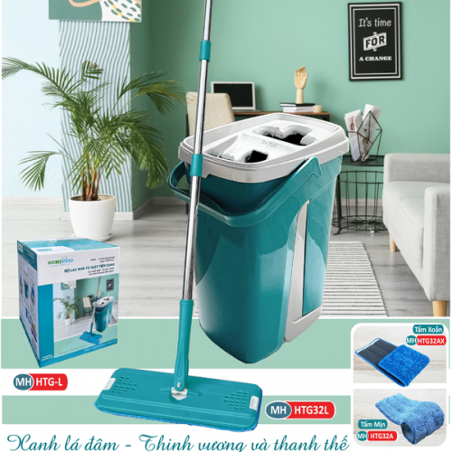 Bộ Lau Nhà Tự Giặt HOMEINNO Màu Xanh Lá Đậm