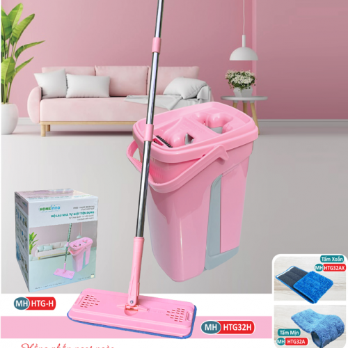 Bộ Lau Nhà Tự Giặt HOMEINNO Màu Hồng Phấn