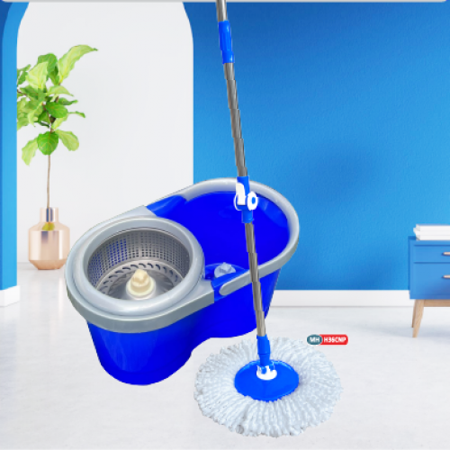 Bộ Thùng Lau Nhà 360° Homeinno Loại Tròn Màu Xanh Dương
