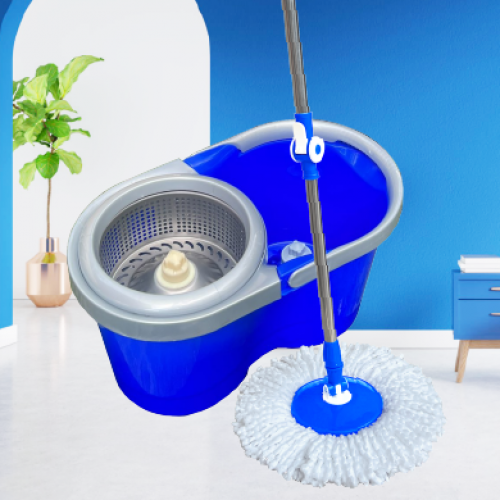 Bộ Thùng Lau Nhà 360° Homeinno Loại Tròn Màu Xanh Dương