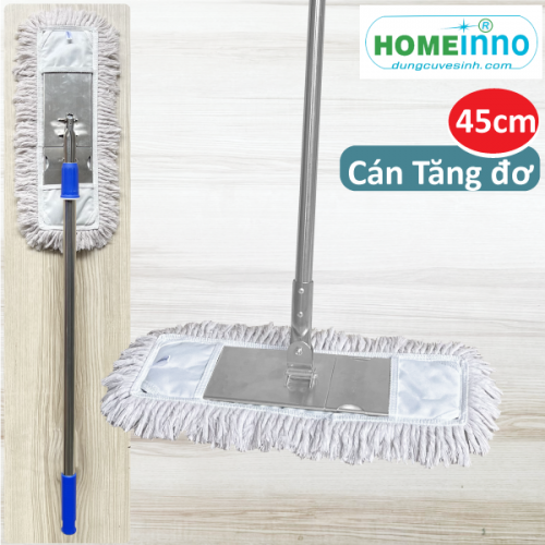 Cây Lau Bụi Cotton Inox 45cm - Cán Tăng Đơ
