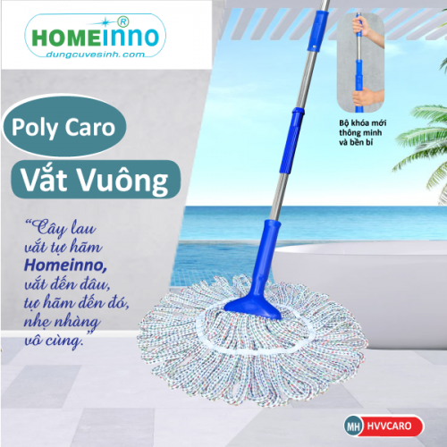 Cây Lau Vắt Tự Hãm Vuông Caro Nùi Polyster